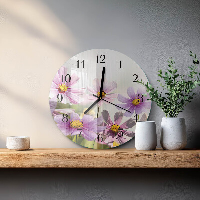 Wanduhr rund Blumen
