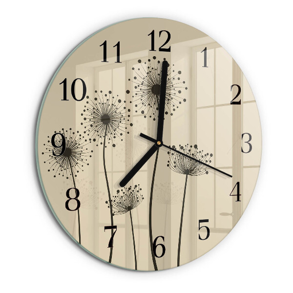 Wanduhr rund Blumen