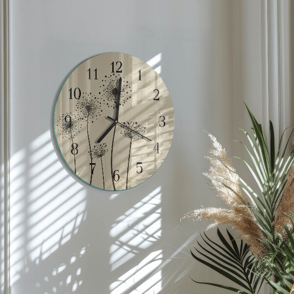 Wanduhr rund Blumen