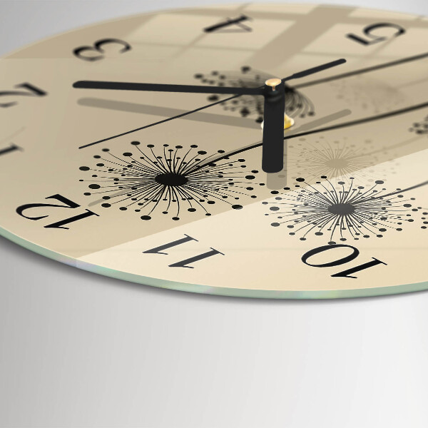 Wanduhr rund Blumen