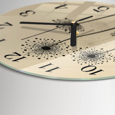 Wanduhr rund Blumen