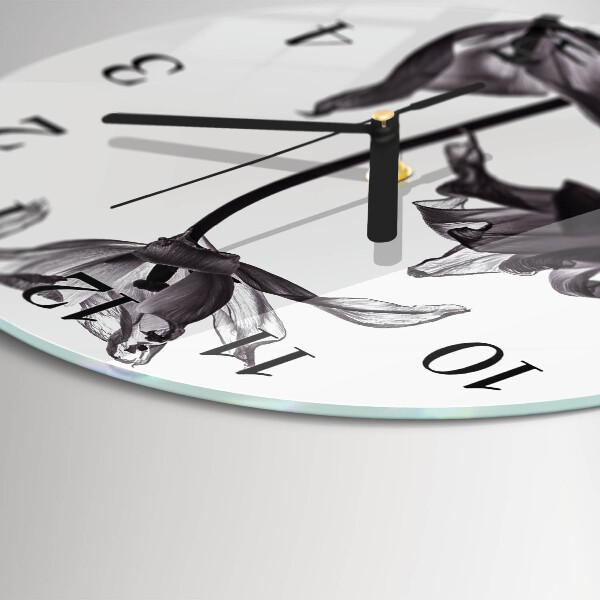 Wanduhr rund Blumen