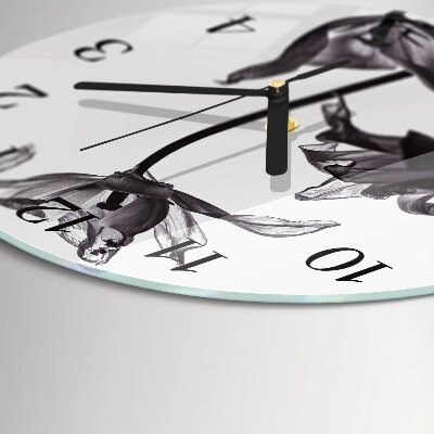 Wanduhr rund Blumen