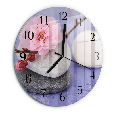 Wanduhr rund Steine