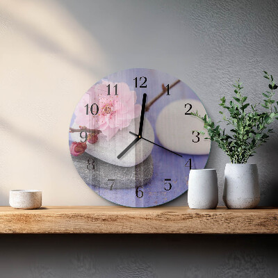 Wanduhr rund Steine