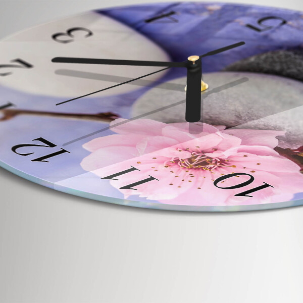 Wanduhr rund Steine
