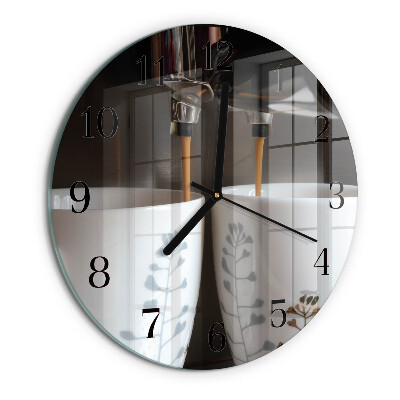 Wanduhr rund Kaffeemaschine