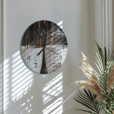 Wanduhr rund Kaffeemaschine