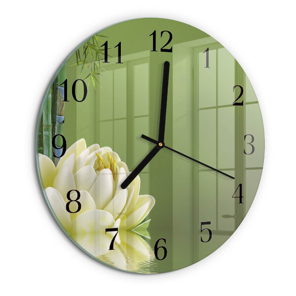 Wanduhr rund Lilie