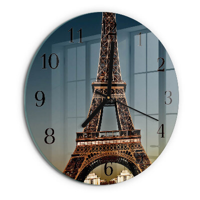 Wanduhr rund Eiffelturm