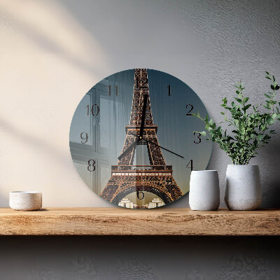 Wanduhr rund Eiffelturm