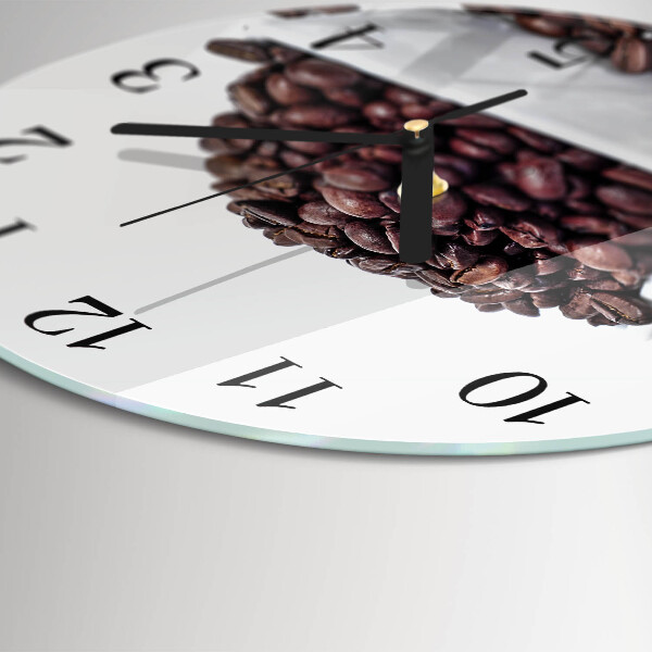 Wanduhr rund Kaffeebohnen