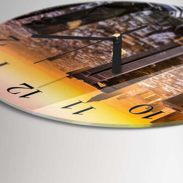 Wanduhr rund Sonnenuntergang