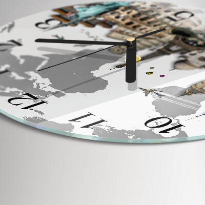 Wanduhr rund Welt