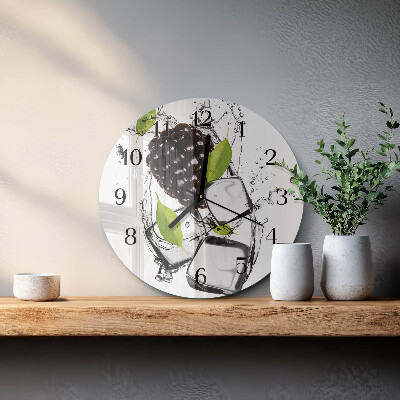 Wanduhr rund Brombeere