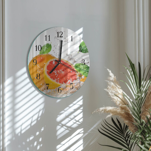 Wanduhr rund Grapefruit