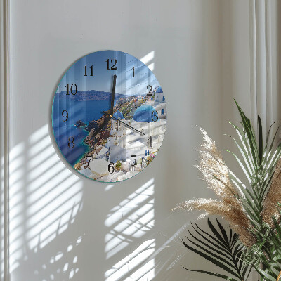 Wanduhr rund Santorini