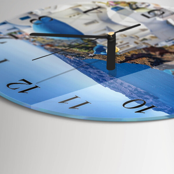 Wanduhr rund Santorini