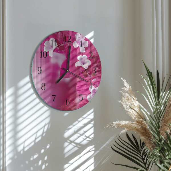Wanduhr rund Blumen