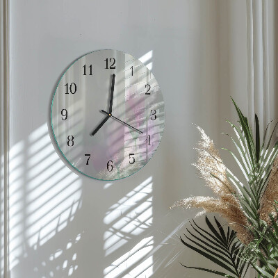 Wanduhr rund Blumen