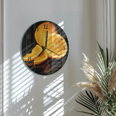 Wanduhr rund Orangen