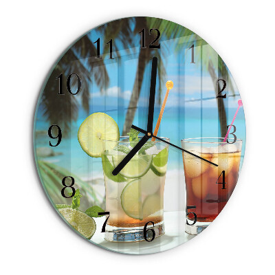 Wanduhr rund Cocktail