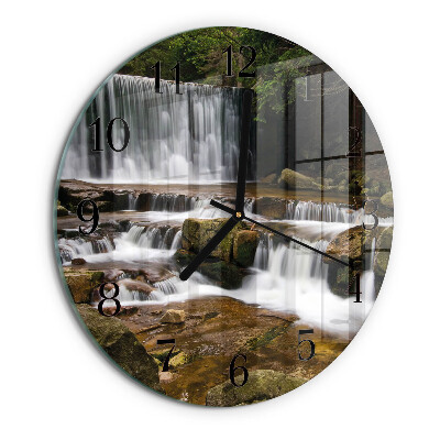 Wanduhr rund Wasserfälle