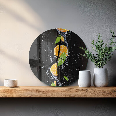 Wanduhr rund Orangen