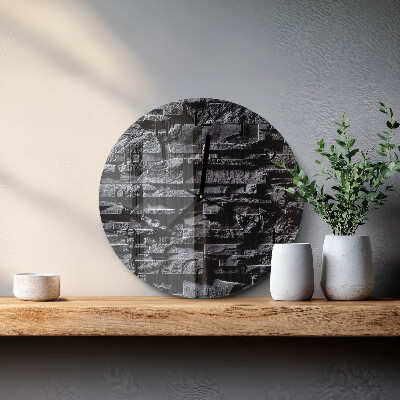 Wanduhr rund Steine