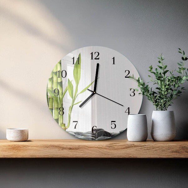 Wanduhr rund Bambus