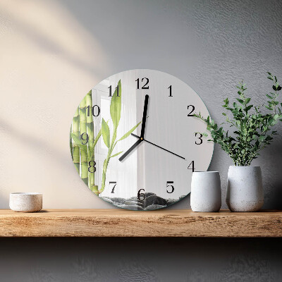 Wanduhr rund Bambus