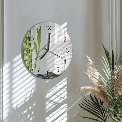 Wanduhr rund Bambus