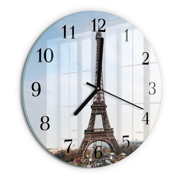 Wanduhr rund Eiffelturm
