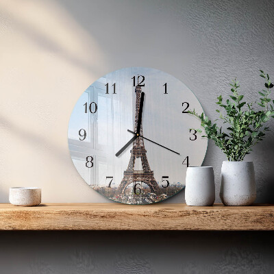 Wanduhr rund Eiffelturm