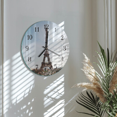 Wanduhr rund Eiffelturm