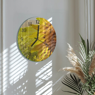 Wanduhr rund Sonnenblume