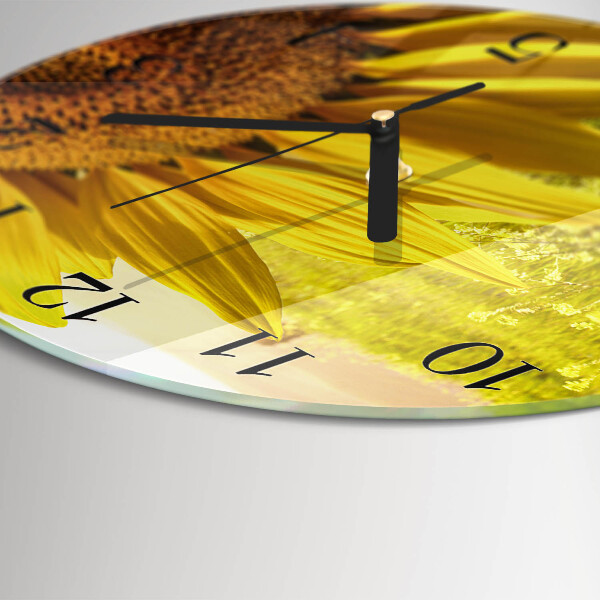 Wanduhr rund Sonnenblume