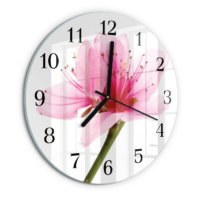 Wanduhr rund Blume