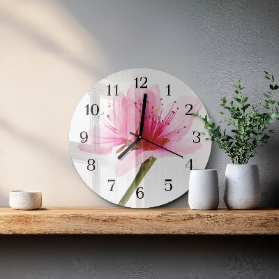 Wanduhr rund Blume