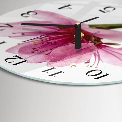 Wanduhr rund Blume