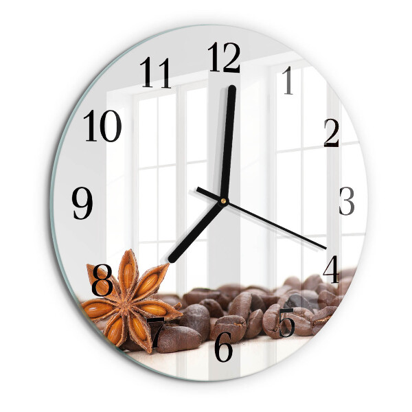 Wanduhr rund Kaffeebohnen