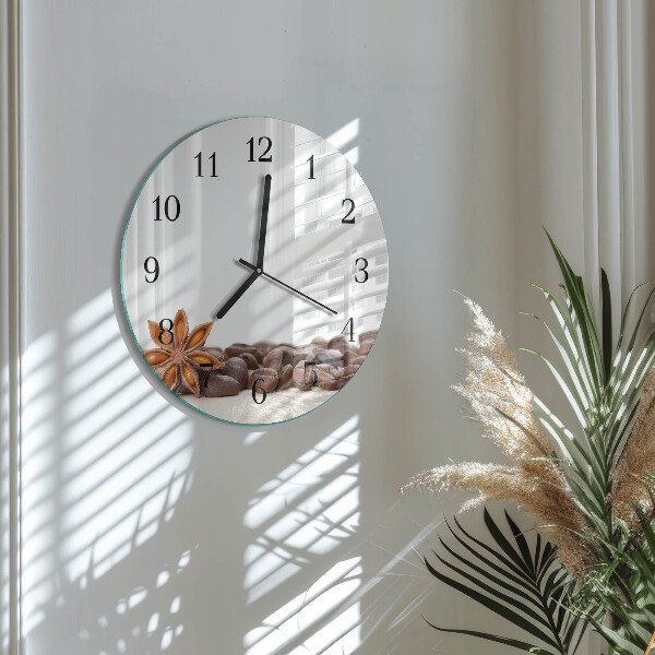 Wanduhr rund Kaffeebohnen