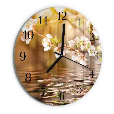 Wanduhr rund Blumen