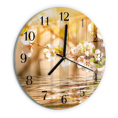 Wanduhr rund Blumen