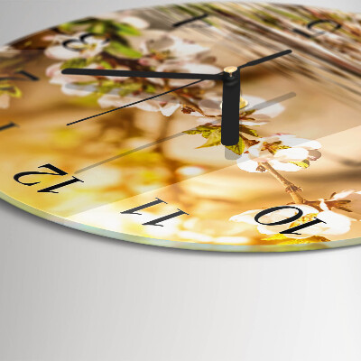 Wanduhr rund Blumen