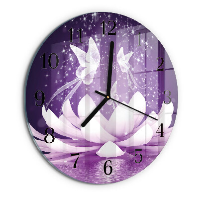 Wanduhr rund Blume