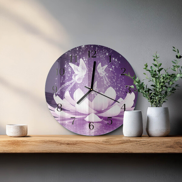 Wanduhr rund Blume