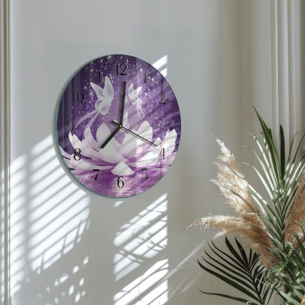 Wanduhr rund Blume