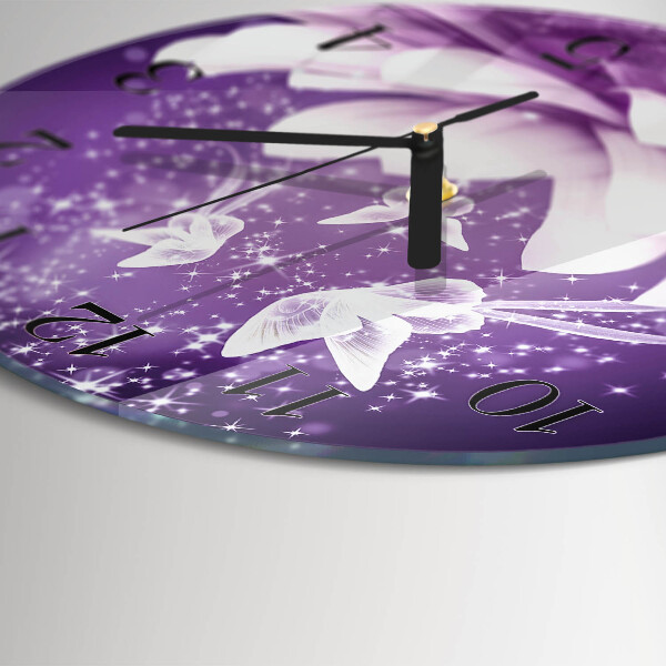 Wanduhr rund Blume