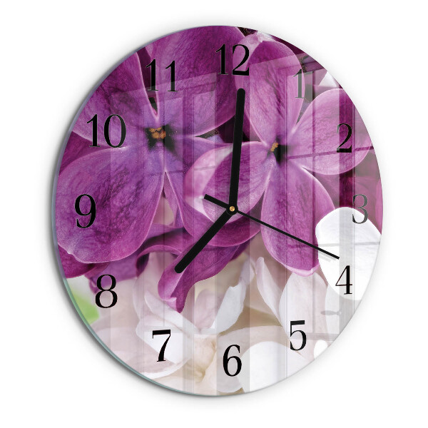 Wanduhr rund Blumen